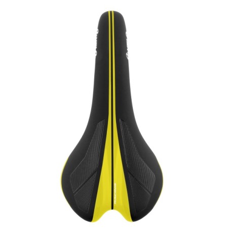 Sella Velo COMPETITION, linea Senso, modello 1376. Colore nero con inserti giallo glossy.